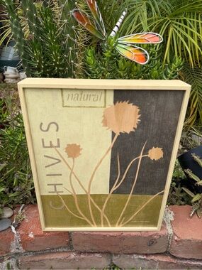 Vintage Marco Fabiano Chives
Herb Wooden Framed Art-
Neutral Colors